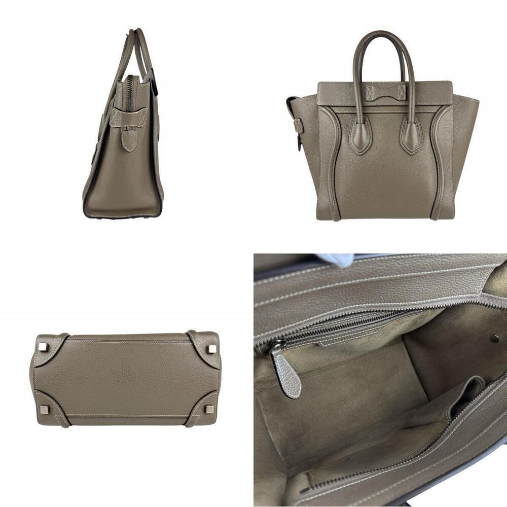 Celine Luggage Shopper Handbag Greige Gray Leather - Picture 2 of 4